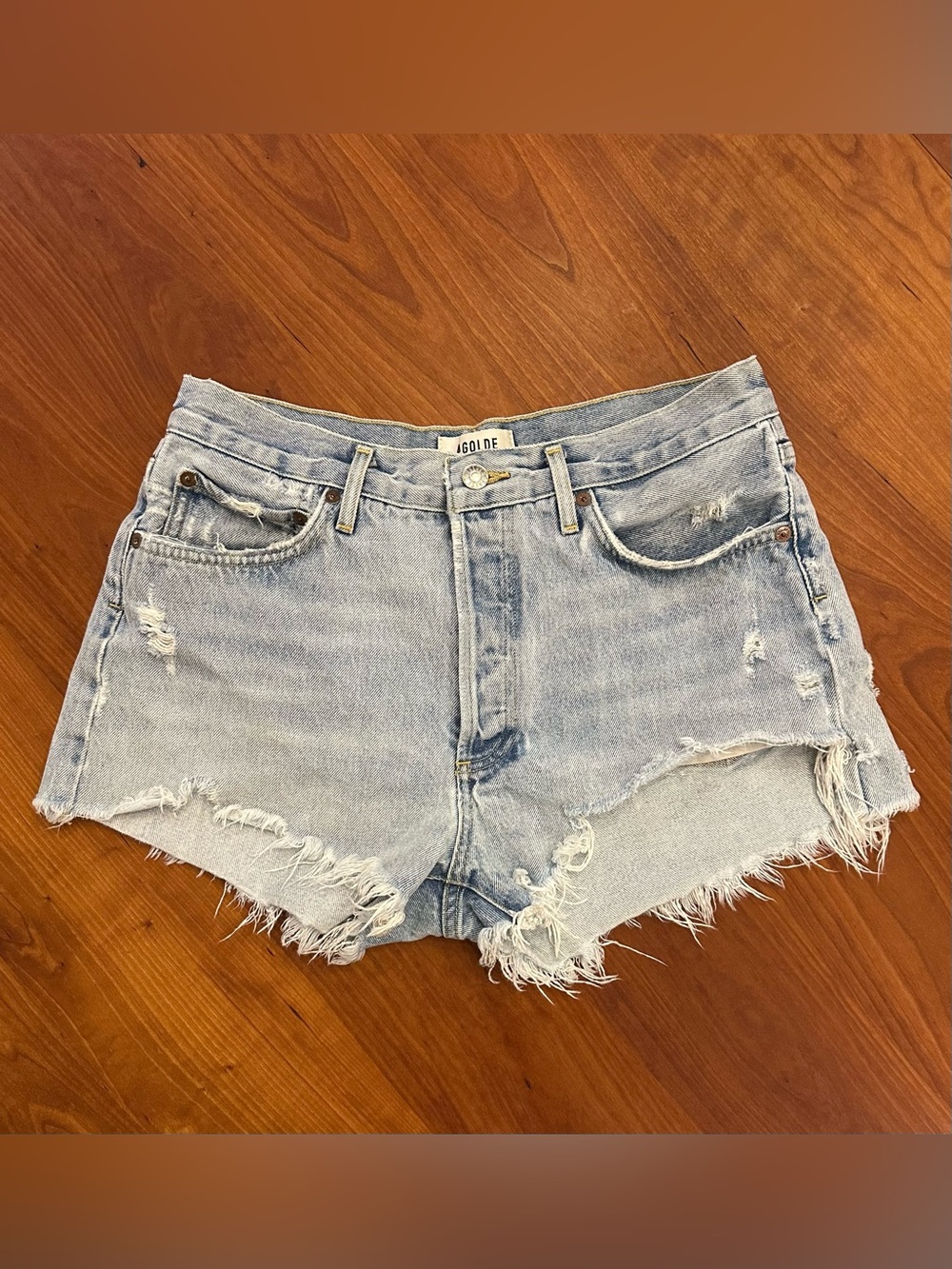 Agolde Parker Vintage Cut Off Denim Shorts. Size 28